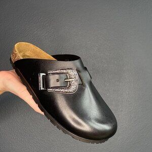 Saint Laurent Black Western Mules